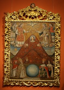 Christian artwork depicting the mountain as Mary Potosi Bolivia