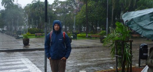 Wet main square Santa Cruz Bolivia
