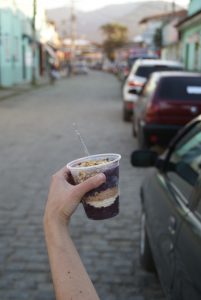 Acai with granola and yogurt - a cup of Brazilian deliciousness