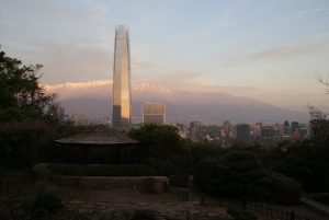 Sunset views from municipal park Santiago