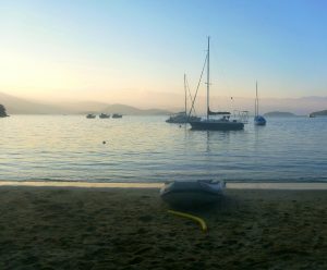 An island at dusk Paraty Brazil