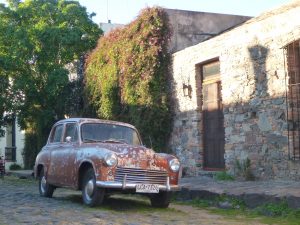 The town is full of old cars, adding to its charm Colonia