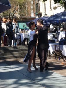 Tango dancers in San Telmo Square Buenos Aires