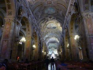 Inside the cathedral Santiago