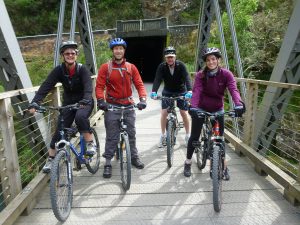 Julie, Olly, Steve and Sophie outside the longest, darkest tunnel