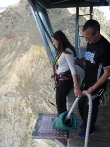 Soph doing the bungy shuffle