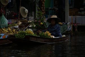 Floating market fruit lady Bangkok