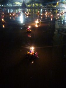 Loi Krathong in a nearby park to the hotel Bangkok