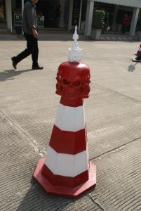 Wat Rong bollard Thailand