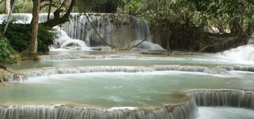 Magnetic waterfalls Luang Prabang