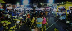 Krabi night market and yummy street food Thailand