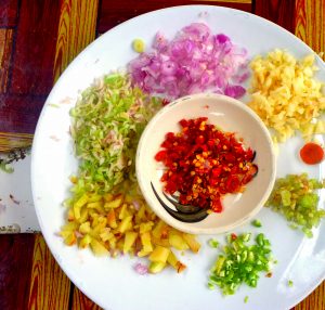 Red curry ingredients Thai cookery