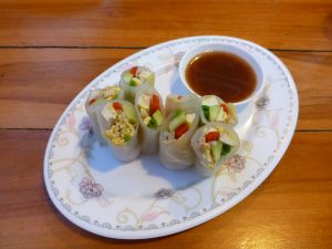 Fresh spring rolls Thai cookery