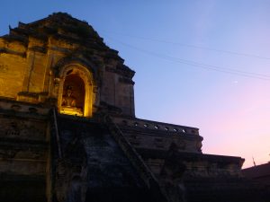 Golder Buddha in the sunset, Chiang Mai