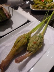 The chicken lemongrass - fiddly preparation for this one! Laos cuisine