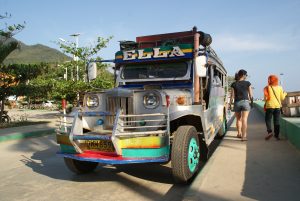 Jeepney bus! The way the locals travel.