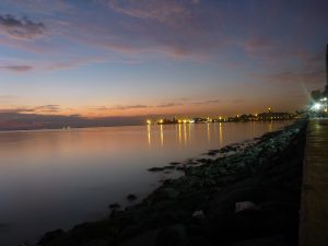 Manila Baywalk at night.